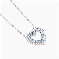 Collana Mabina Donna Regina di cuori in Argento Acquamarina sintetica 553817